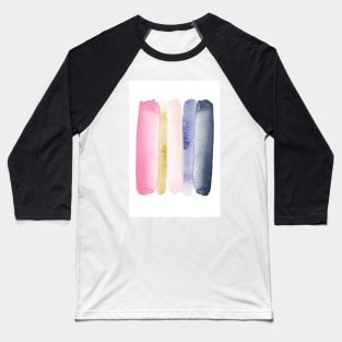 Linear Brushstroke Ombre Abstract Baseball T-Shirt